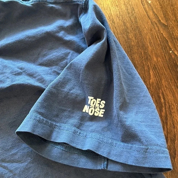 Blue Short Sleeve V-Neck Tee with Graphic - Picture 3 of 3